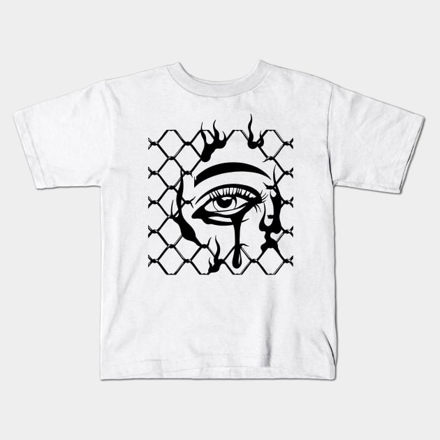 eye crying Kids T-Shirt by thedoomseed